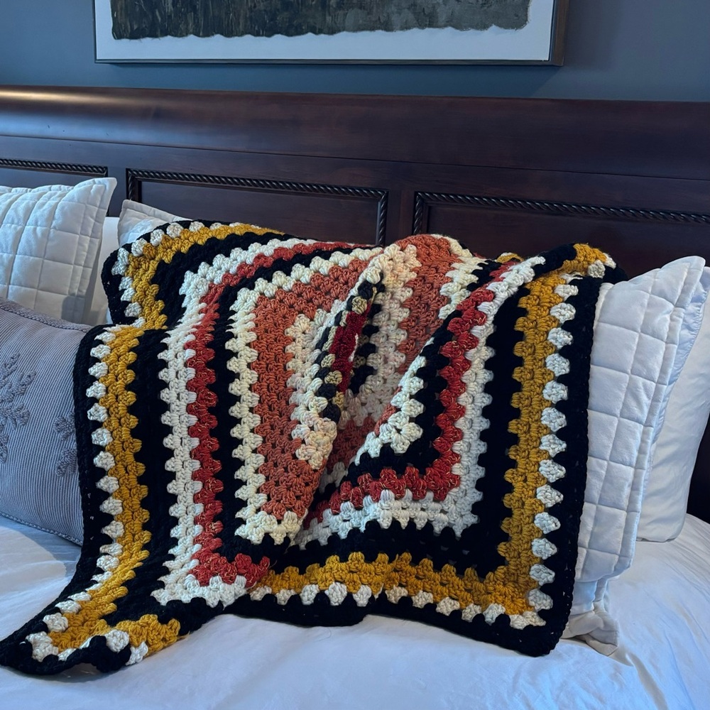 NEW Handmade crocheted BABY blanket GRANDMA lap coverlet cover cozy throw